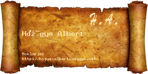 Hőgye Albert névjegykártya